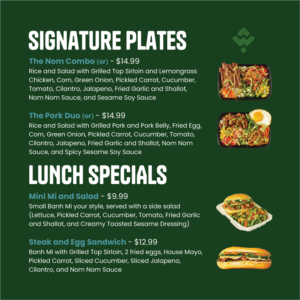 Signature Plates menu board
